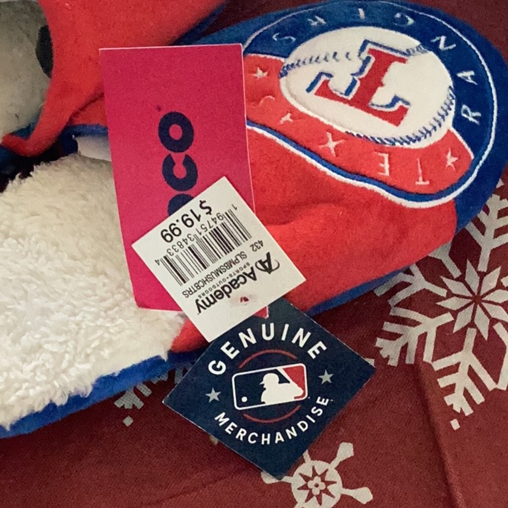 Texas Rangers Red and Blue Slippers